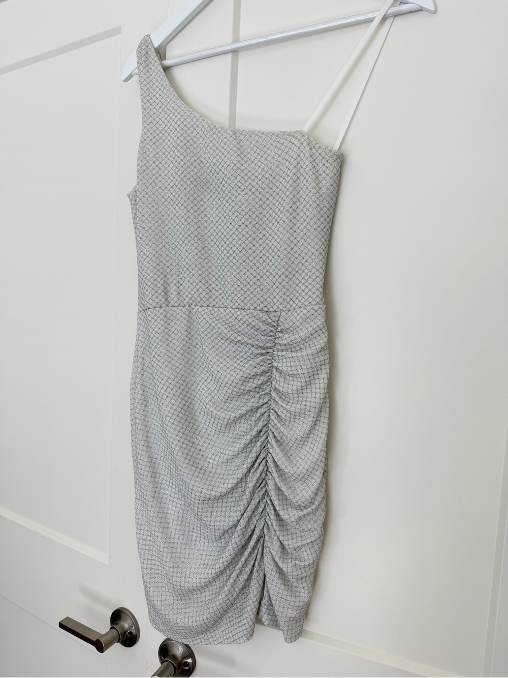 B Darlin Elegant One-Shoulder Ruched Bodycon Dress - Size M
